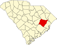 Map of South Carolina highlighting Williamsburg County