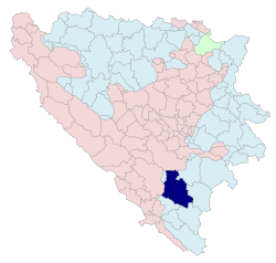Location of Nevesinje within Republika Srpska