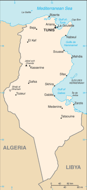 Мапа Тунісу