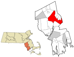 Location in Bristol County, Massachusetts