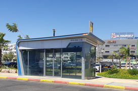 Bus stop in Eilat, Israel with air conditioning