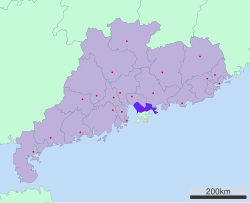 深圳市在中国广东省的地理位置