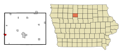 Location of Gilmore City, Iowa