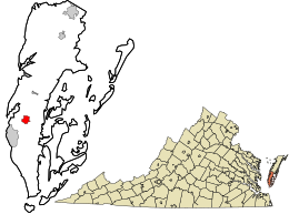 Location in Northampton County and the state of Virginia.