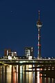 Rheinturm at blue hour