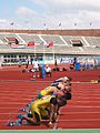 Image 27Men assuming the starting position for a sprint race (from Track and field)