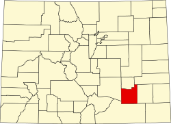Karte von Otero County innerhalb von Colorado