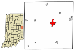 Location of Winchester in Randolph County, Indiana.