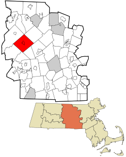 Location in Worcester County and the state of Massachusetts.