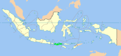 Batı Nusa Tenggara'nın Endonezya haritasındaki konumu