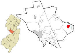 Location in Mercer County and the state of New Jersey.