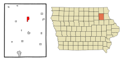 Location of West Union, Iowa