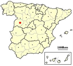 شهر سالامانکا بر نقشه اسپانیا