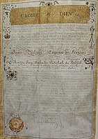 A letter sent from the King of France, Louis-Philippe to Maharaja Ranjit Singh. Ranjit Singh is addressed as “Rendjit Sing Bahador – Padichah du Pendjab”. 27 October 1835