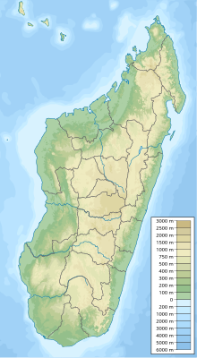 Map showing the location of Analamazaotra National Park