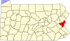 State map highlighting Northampton County