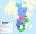 Image 22Belligerents of the Second Congo War. On 19 December 2005, the International Court of Justice found against Uganda, in a case brought by the Democratic Republic of the Congo, for illegal invasion of its territory, and violation of human rights. (from Uganda)