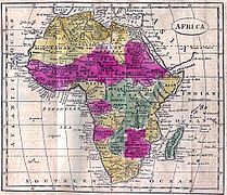 Nesti mapa de 1808, el cartógrafu consciente del "enigma" del Níxer toma procuros: esiste un ríu faía Timbuktú pero nun tien embocadura nel mar.