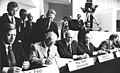 Image 68Signing the Helsinki Accords are the West German Chancellor Helmut Schmidt, East Germany's leader Erich Honecker, US president Gerald Ford and the Austrian chancellor Bruno Kreisky (from History of Finland)