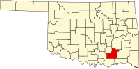 Locatie van Atoka County in Oklahoma