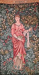 Tapestry depicting the goddess Pomona.