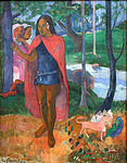 Paul Gauguin: L'Enchanteur eller Le Sorcier d'Hiva Oa / Trollkarlen från Hiva Oa (1902), olja på duk, 91x73. Beslagtagen på Städelsches Kunstinstitut i Frankfurt am Main i december 1937 zur persönlichen Verfügung Hermann Görings ["till Hermann Görings personliga förfogande"], enligt Freie Universität Berlins beslagsinventarium. Såld i Luzern sommaren 1939. Tillhör sedan dess Le Musée d’Art moderne et d’Art contemporain i Liège.