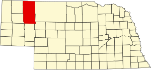 Map of Nebraska highlighting Sheridan County