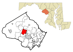 Location in Montgomery County and Maryland