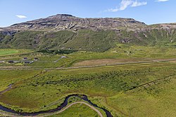 View of the Haukadalur valley from Laugarfjall