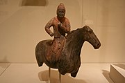 Western Wei horse rider (possibly flag bearer or messenger)