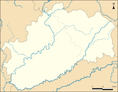 Mapa konturowa Górnej Saony, blisko centrum u góry znajduje się punkt z opisem „Bourguignon-lès-Conflans”