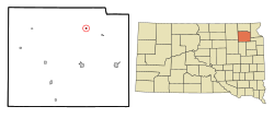 Location in Day County and the state of South Dakota