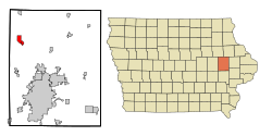 Location of Center Point, Iowa