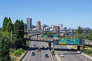 Portland skyline from the Ross Island Bridge