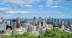 Skyline of Downtown Montreal from Mount Royal in 2023