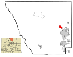 Location of the Laporte CDP in Larimer County, Colorado.