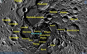 Кратеры в окрестностях Северного полюса Луны