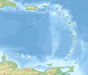 2004年桑特群島地震在小安的列斯群島的位置