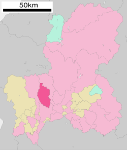 Location of Yamagata in Gifu Prefecture