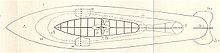 Plan view drawing of an airship (from below) 1906–1907