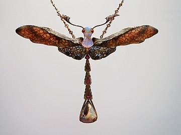 Libelle ("Dragonfly"), pendant made of gold, opal, enamel, rubies and diamonds by Wolfers (1902)