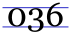 horizontal guidelines with a zero touching top and bottom, a three dipping below, and a six cresting above the guidelines, from left to right