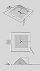 Isometria, planimetria e alzato della Piramide romboidale di Meidum