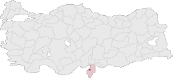 Location o Akbez athin Turkey.