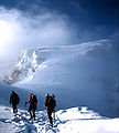 Image 2Mountaineers proceed across snow fields on South Tyrol; other climbers are visible further up the slopes. (from Mountaineering)