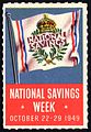 A National Savings Week publicity label from 1949