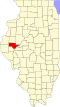 State map highlighting Schuyler County