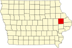 State map highlighting Jones County