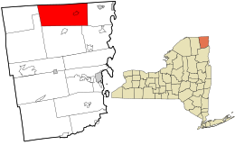 Location in Clinton County and the state of New York.