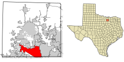 Location of Flower Mound in Denton County, Texas